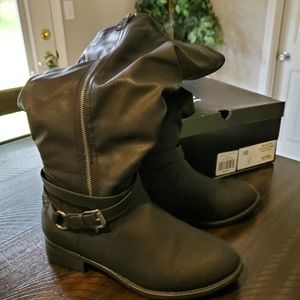 Torrid knee high black boots size 10 wide.